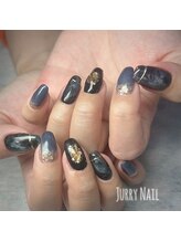 ジュリーネイル 所沢店/黒マーブル