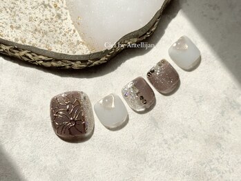 大人お花ミラーネイル