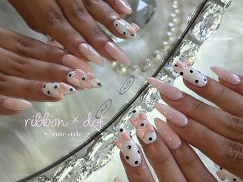 ヨンイチロク(416)/【art】pink × dot nail design
