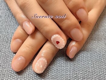 スエルテ ネイルサロン 北千住店/囲みパール&マグネットフレンチ