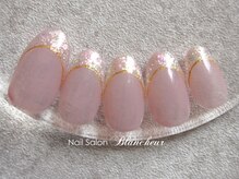 ネイルサロン ブランシュール(Nail Salon Blancheur)/春ピンクの上品ラメフレンチ