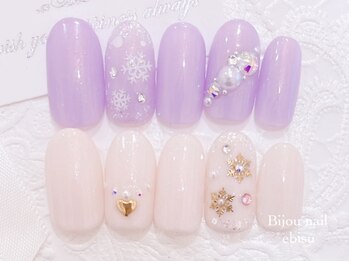 ビジュネイル(Bijou nail)/雪の結晶ネイル☆