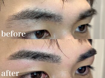 アミュゼ(Amuser)の写真/女性だけではなく今は男性も美の時代!骨格と黄金比に合わせて垢抜け眉☆今までと違うカッコいい自分に!