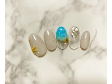 オパール(Opal)/7月ネイル　海ネイル
