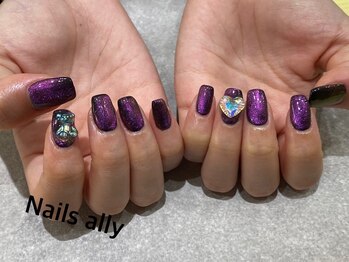 ネイルズアリー 立川店(Nails ally)/ギャラクシー×くま×韓国ネイル