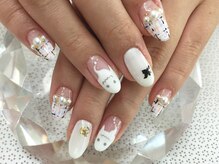 ラリュールネイル(L'Allure nail)/ホワイトハロウィン￥8200