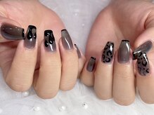 ネイルマジック 仙台一番町店(NAIL MAJIC)/シースルーレオパードネイル