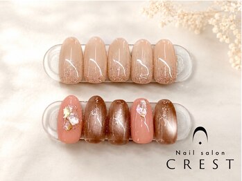 クレスト 奈良店(CREST)の写真/【近鉄奈良駅徒歩1分◎】豊富な店内サンプルから選べる上品シンプルデザインネイルをご提案♪¥6250→¥4550