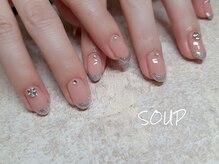 スープ(SOUP)/カラーベース ラメ フレンチ