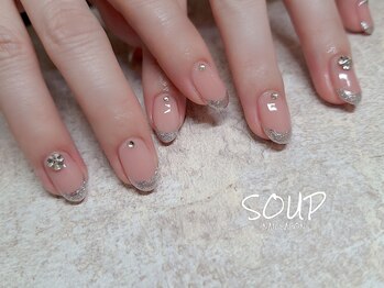 スープ(SOUP)/カラーベース ラメ フレンチ