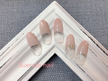 スエルテ ネイルサロン 北千住店/大人上品フレンチネイル　¥7000