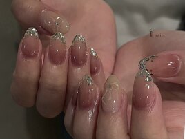 血色感グラデワンホンネイル