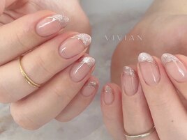 ラメフレンチ　シンプル