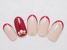シックネイル(CHIC nail)/スキニーフレンチパールビジュー
