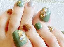 シェル ネイル(Cher nail)/秋カラーフット【Cher nail】