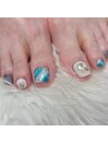 turquoise nuance foot♪