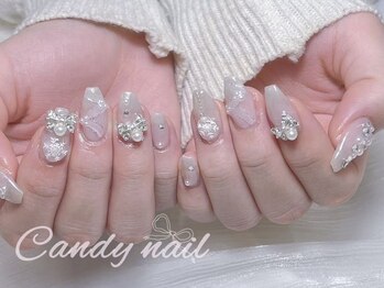 キャンディーネイル(candy nail)の写真/《可愛いが溢れる＊》ワンホン韓国パーツ/艶ワンカラー/マグネットetcスカルプ長さだし/持ち込みデザイン◎