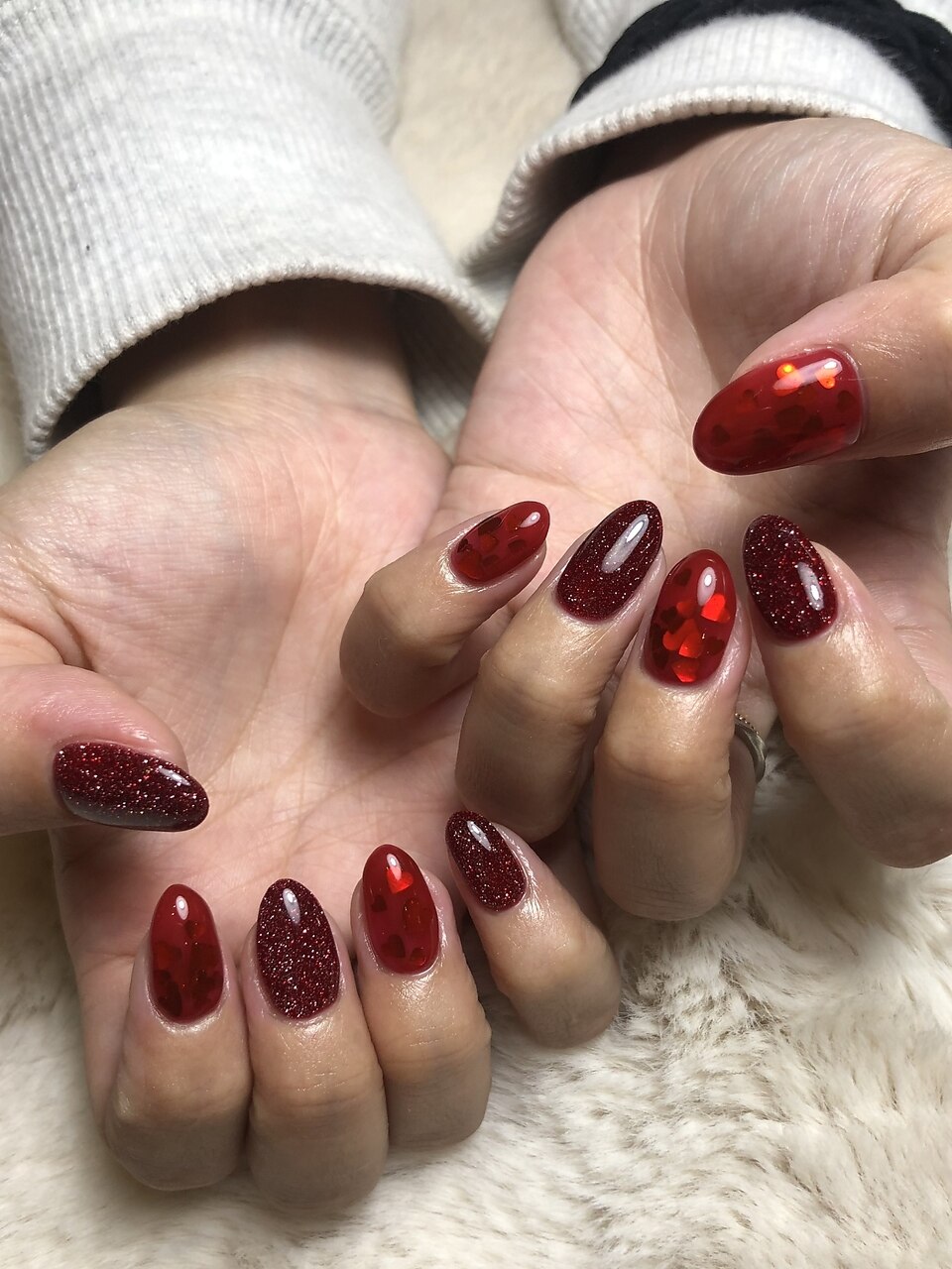 hjjs様専用 ピンク 蝶々オーロラストーン埋め尽くしネイルチップ ネイルチップ オーダー ミラー ハートホロ フレンチ ボルドー