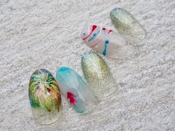 打ち上げ花火風アート