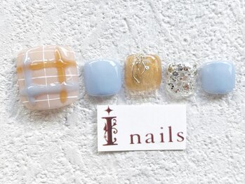 アイネイルズ 梅田店(I nails)/ぷっくりチェック韓国￥8200