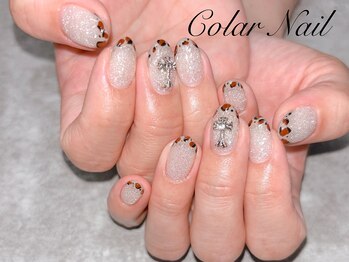 コラールネイル 本町(Colar Nail)/アニマル×キラ艶贅沢フレンチ