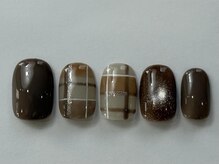 ネイルメゾン 天神店(NAIL MAISON)/秋ラメチェックネイル冬¥9000