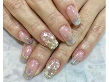 ドレス ネイルアンドアイラッシュ 梅田(Dress)/【Ｄress 梅田】星ネイル