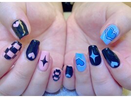 ハート星デザインネイル