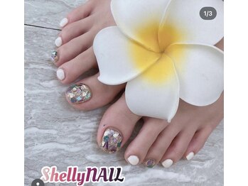 シェル埋め込みネイル
