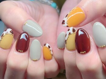 秋色アニマルネイル
