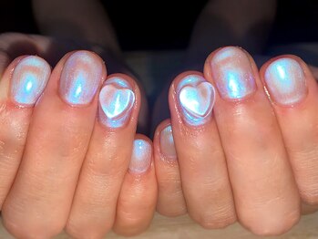 アミュリー ネイル アトリエ(Amury nail atelier)/オーロラ ハート クリア 大人