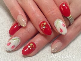 赤チューリップ