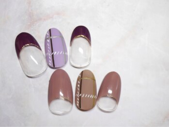 ブリオン 六本松店(Bullion)/手書きチェックネイル