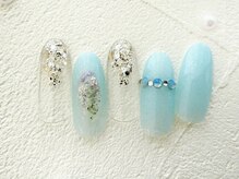 プティ アイビューティ 北浜店(peTiT eyebeauty)/ブルーネイル　夏ネイル
