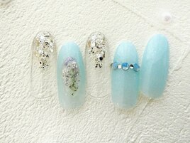 ブルーネイル　夏ネイル