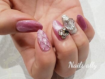 ネイルズアリー 立川店(Nails ally)/ぷっくり×キルティング×ハート