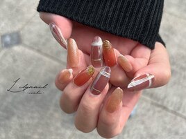 秋にぴったり！#チェックネイル