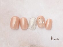 アイネイルズ 横浜EAST店(I-nails)/シンプルキラキラパーツネイル