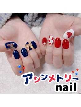 バニーアイズ 博多店(Bunny eyes)/アシメ個性派nail♪(持ち込み)