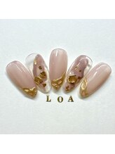 LOA.NAIL 本八幡店/【長さ出し】上品ゴールド箔美爪