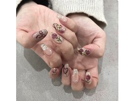 ニュアンス薔薇ネイル
