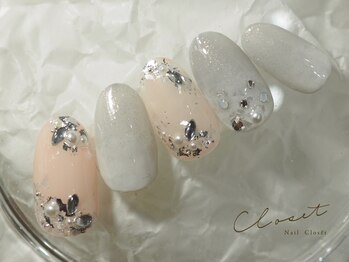 ネイルクローゼット(Nail Closet)/1月 design シルバー&グレー