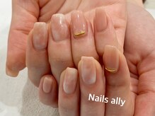 ネイルズアリー 立川店(Nails ally)/マーブル×シアーピンクカラー