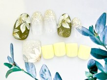ネイルサロン アビー 宮益坂店(abbie)/カーキフラワー◇¥14146/¥12100