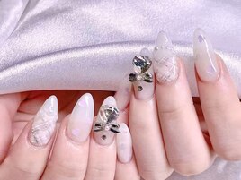 長さだし姫チェックネイル