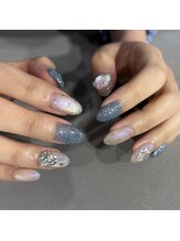 ナンバーネイル 大分中央町店(N° nail)/クリスマス水色ネイル