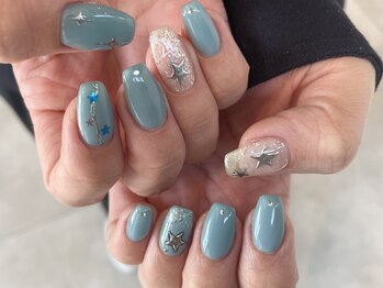 プラス ファースト(Plus 1st)/ミラーアートネイル by sasabe