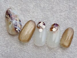 琥珀とゴールドのシックマーブル