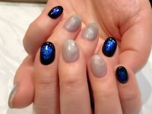 ルームヘアネイル 曙橋店(Room hair nail)/きらきらブルーの宇宙ネイル☆
