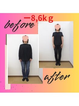 スーパースリムダイエット茅ヶ崎 茅ヶ崎整体院/3ヵ月－8,6ｋｇ減ダイエット♪